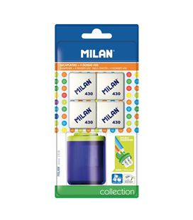 Sacapuntas deposito collection school + 4 gomas 430 milan bym10273 - BYM10273_01