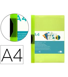 Dossier pinza pp a4 30hj verde translucido liderpapel dp07 29323