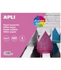 Cartulina purpurina 32x24 bloc 6h colores surtidos apli 17597