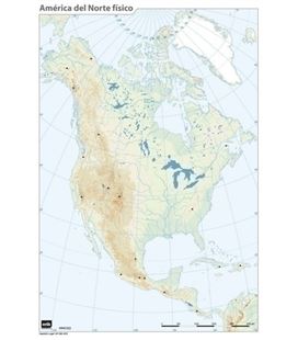 Mapa mudo america del norte fisico erik mm0122