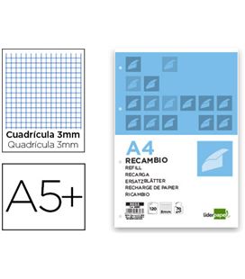 Recambio 4º 4 anillas 3x3 100h 90grs liderpapel rc05 29675 - 29675