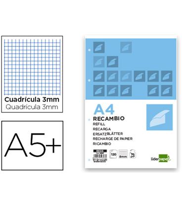 Recambio 4º 4 anillas 3x3 100h 90grs liderpapel rc05 29675 - 29675