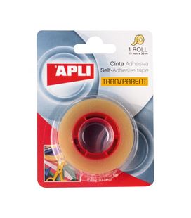 Cinta adhesiva 19mmx33m transparente apli 11166