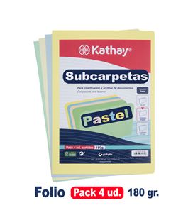 Subcarpeta fº 180grs colores pastel surtido c.10 kathay grafoplas 86173099