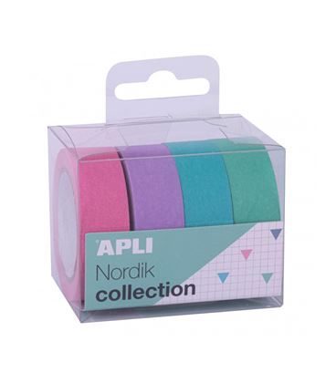 Cintas adhesivas de papel washi nordik 4 unidades apli 18816 - 18816