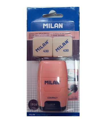 Sacapuntas y goma afilaborras + 2 gomas 430 blister milan bym1040sncp - BYM10140SNCP