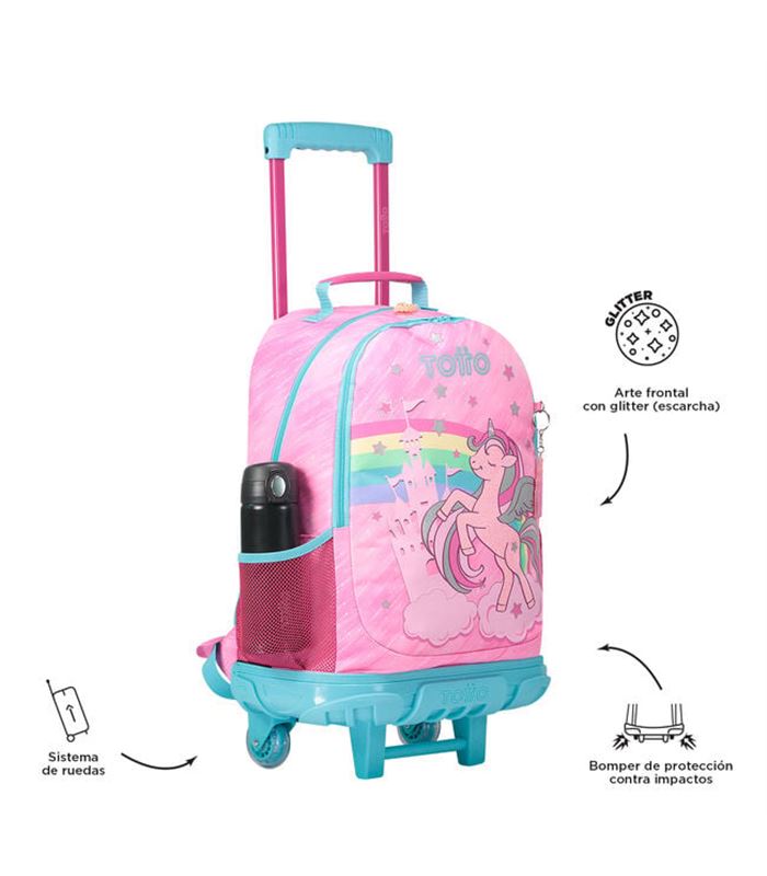 Mochila con carro compac mediana unicornio totto mj03fsy005 2310 8i7m