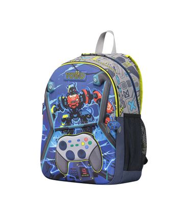 Mochila escolar grande video juegos totto mj04mnk003-2310-4yil - MJ04MNK003-2310-4YIL