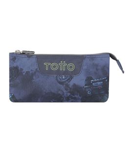 Estuche vacío triple plano tablero estampado todoterreno totto ac52eco012-2220x - AC52ECO012-2220Z-5JX