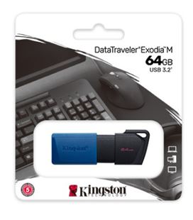 Memoria usb 3.2 64gb exodia m kingston (canon incluido) dtxm/64gb 32626