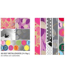 Papel regalo 70cmx1,5m rollo metalizado eurocinsa 48-2027