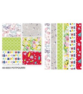 Papel regalo 70cmx2m rollo potpourri todo año eurocinsa 48-0003 - 48-0003