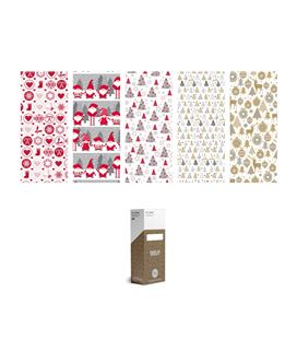 Papel regalo 70cmsx2mts rollo navidad nordic surtido pryse 3150034t - 3150034T