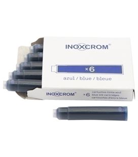 Cartucho tinta pluma corto azul c.6 inoxcrom 965053