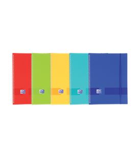 Carpeta 40 fundas a4 espiral goma colores vivos oxford 400146223 - 400146223