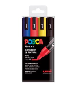 Rotulador permanente 2.5mm estuche basic pc-5m/4c posca uni 182634681 - 182634681