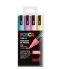 Rotulador permanente 2.5mm estuche pastel pc-5m/4c posca uni 182634811