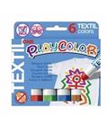 Tempera solida textil 6und 10grs colores surtidos playcolor 10401 - 10401