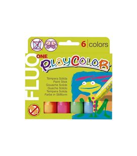 Tempera solida escolar 10g fluo 6u. playcolor 10431 - 10431