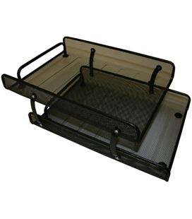 Bandeja sobremesa metalica malla negra doble 77254