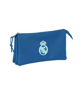 Estuche vacío triple real madrid azul safta 842468744