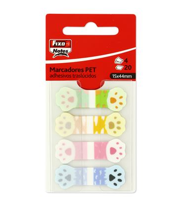 Nota adhesiva posit marcapagina huellas translucidos 4 colores fixo 65001299 - 65001299