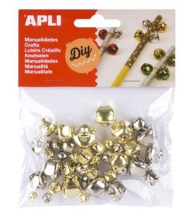 Cascabeles oro y plata 40u apli 16833