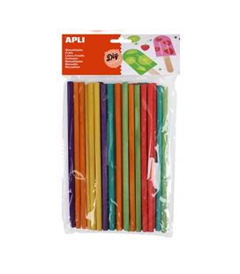 Palos redondos madera colores surtidos 25u apli 13482 - 13482