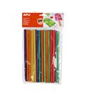 Palos redondos madera colores surtidos 25u apli 13482