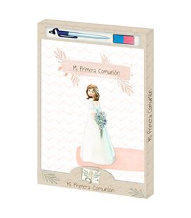 Libro comunión niña + boligrafo boli + tampón arguval 48680