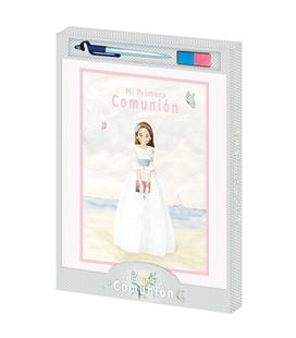Libro comunión niña playa + boligrafo boli + tampón arguval 47569