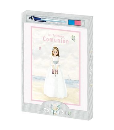 Libro comunión niña playa + boligrafo boli + tampón arguval 47569 - 47569