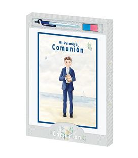 Libro comunión niño playa + boligrafo boli + tampón arguval 47570