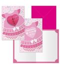 Tarjeta felicitacion vestido nacimiento niña guirnalda dohe 70251 - 70251