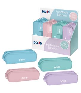 Estuche vacío doble rectangular silicona colores pastel serenity dohe 51970 - 51970