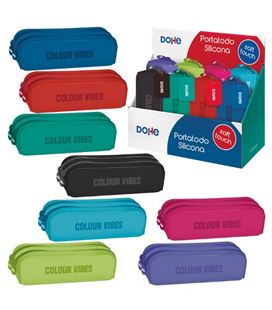 Estuche vacío doble rectangular silicona colores vibes dohe 51984 - 51984