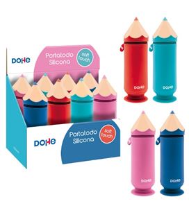 Estuche vacío forma lapiz silicona colores sutidos dohe 51960 - 51960