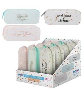 Estuche vacío rectangular silicona traslucida glitter dohe 51209 - 51209