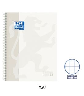 Cuaderno espiral a4 5x5 80h 90grs t/e/d blanco oxford 400117449 - 400117449