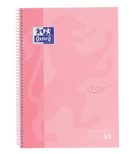 Cuaderno espiral a4 5x5 80h 90grs t/e/d rosa pastel oxford 400117272
