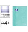 Cuaderno espiral a4 5x5 80h 90grs t/e/d verde pastel oxford 400117274