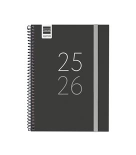 Agenda escolar 25/26 1/4 semana vista h sec negro finocam 634204026 - 634204026
