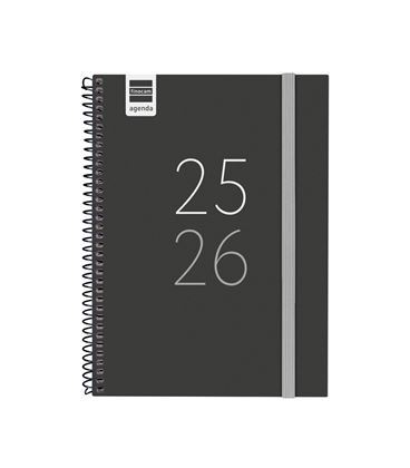 Agenda escolar 25/26 1/4 semana vista h sec negro finocam 634204026 - 634204026