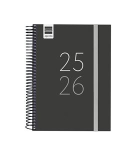 Agenda escolar 25/26 1/4 dia pagina sec negro finocam 634244026 - 634244026