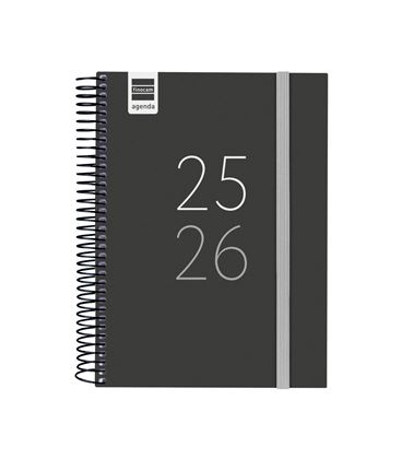 Agenda escolar 25/26 1/4 dia pagina sec negro finocam 634244026 - 634244026