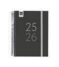 Agenda escolar 25/26 1/4 dia pagina sec negro finocam 634244026