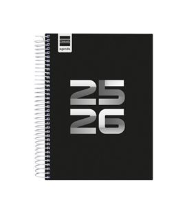 Agenda escolar 25/26 1/4 dia pagina cool negro finocam 645060326 - 645060326