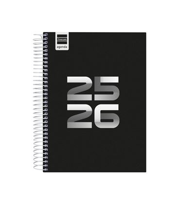 Agenda escolar 25/26 1/4 dia pagina cool negro finocam 645060326 - 645060326