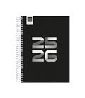 Agenda escolar 25/26 1/4 dia pagina cool negro finocam 645060326