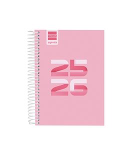 Agenda escolar 25/26 1/8 dia pagina cool rosa finocam 645020426 - 645020426